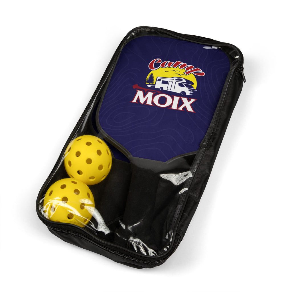 Camping Vibes Pickleball Paddles & Balls Set — 'Campy Moix' Retro RV Design