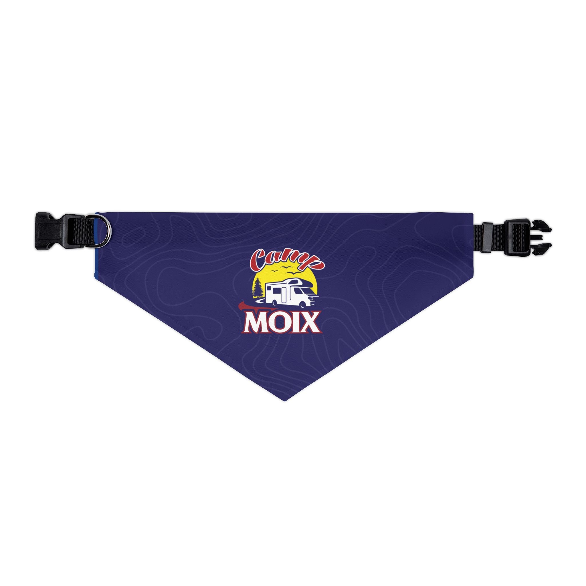 Pet Bandana Collar - Retro Camper 'Caliay MOIX' Dog Bandana Collar, Navy Adventure Style Accessory for Dogs & Cats