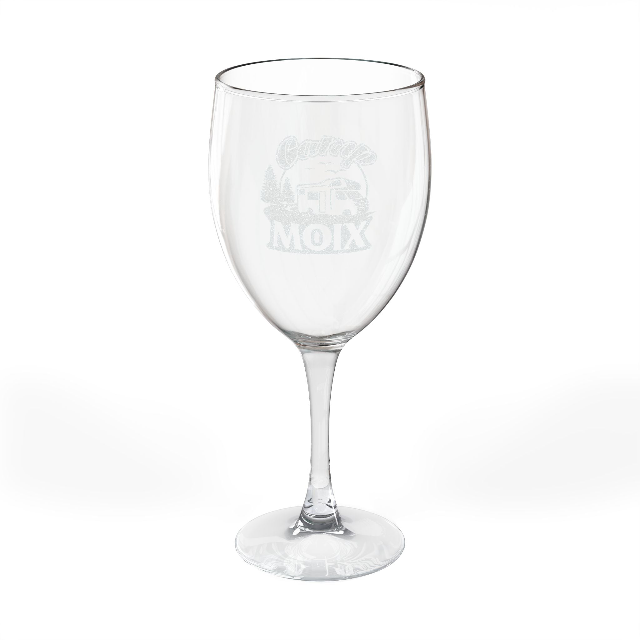 Engraved 10.5oz Wine Glass – Rustic Cabin Moose Design