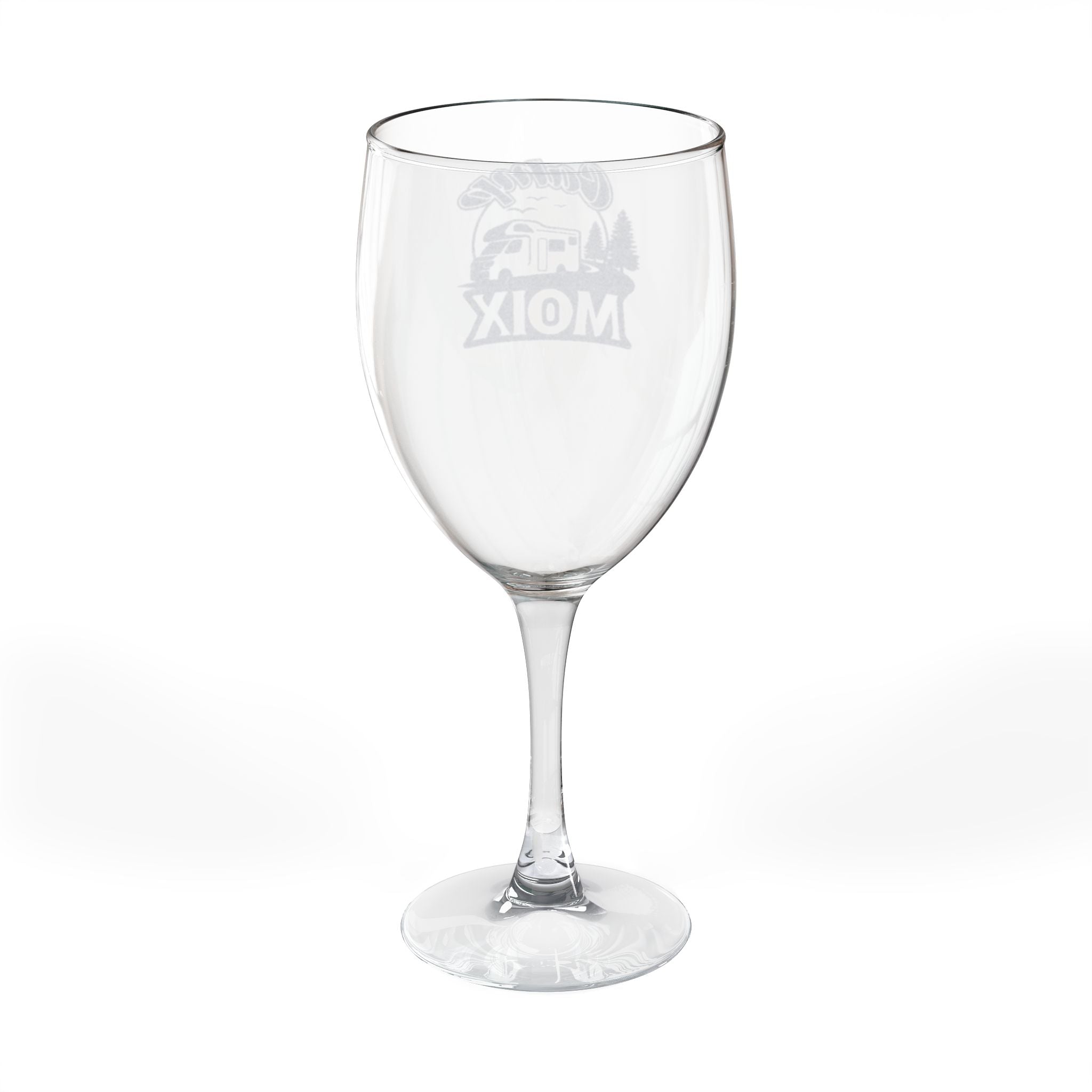 Engraved 10.5oz Wine Glass – Rustic Cabin Moose Design