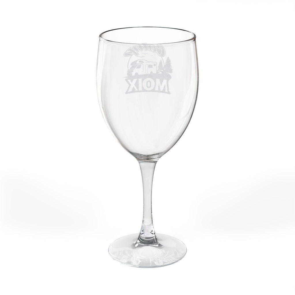 Engraved 10.5oz Wine Glass – Rustic Cabin Moose Design