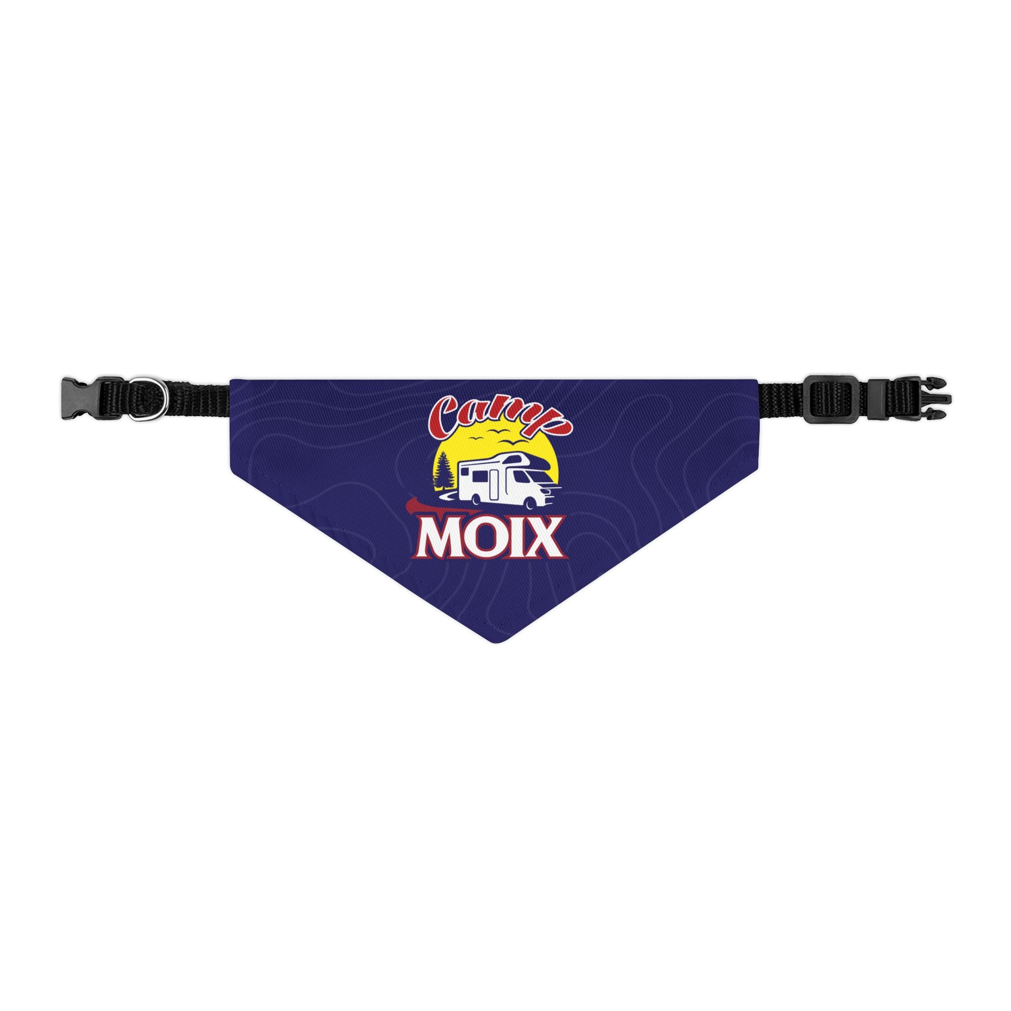 Pet Bandana Collar - Retro Camper 'Caliay MOIX' Dog Bandana Collar, Navy Adventure Style Accessory for Dogs & Cats
