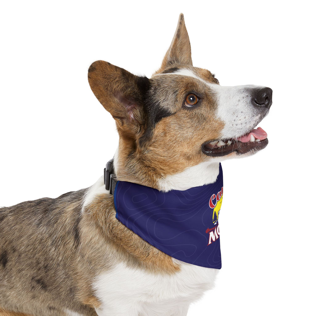 Pet Bandana Collar - Retro Camper 'Caliay MOIX' Dog Bandana Collar, Navy Adventure Style Accessory for Dogs & Cats